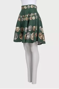 Flared printed skirt