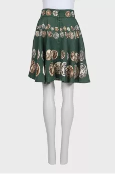 Flared printed skirt