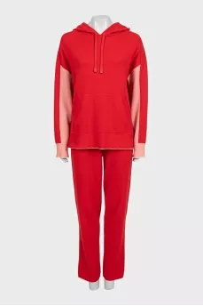 Red cashmere tracksuit