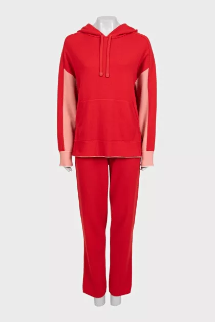 Red cashmere tracksuit
