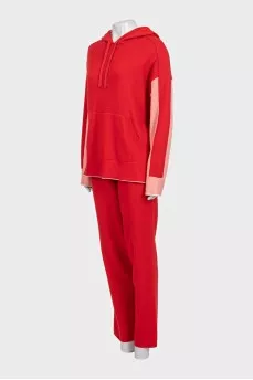 Red cashmere tracksuit