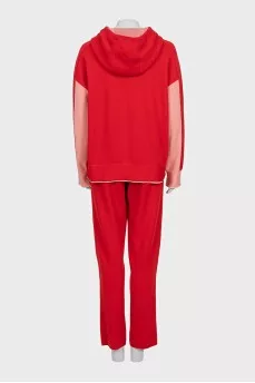 Red cashmere tracksuit