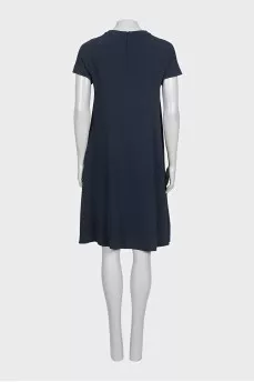 Fitted blue dress with a zipper
