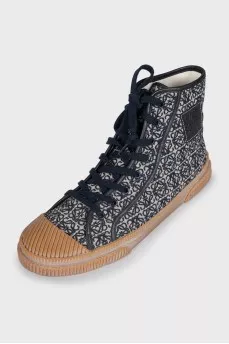 Men's blue textile sneakers