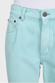Light blue high-waist straight jeans with tag