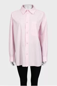 Розовая рубашка oversize кроя