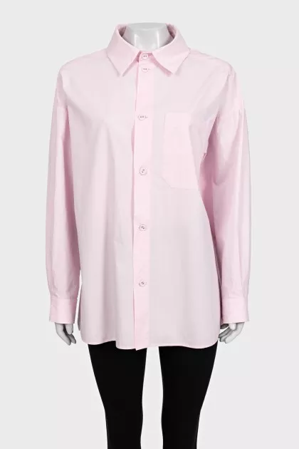 Розовая рубашка oversize кроя