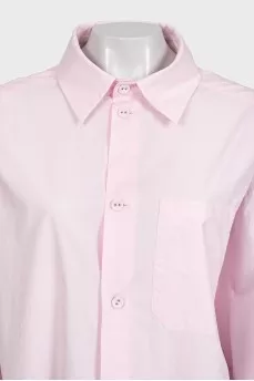 Розовая рубашка oversize кроя