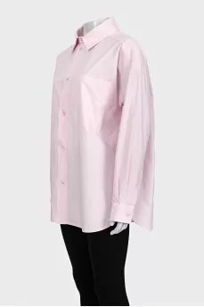 Розовая рубашка oversize кроя