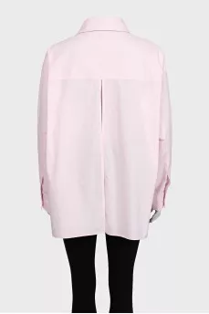 Розовая рубашка oversize кроя