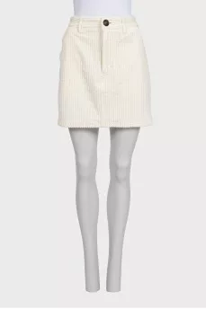 White corduroy mini skirt