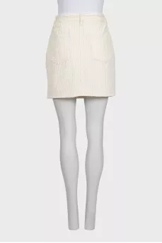 White corduroy mini skirt