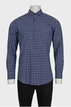Men's blue printed shirt