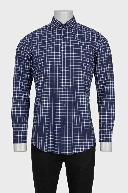 Men's blue printed shirt