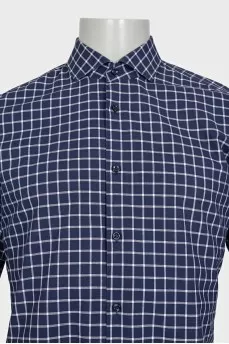 Men's blue printed shirt