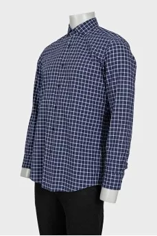 Men's blue printed shirt
