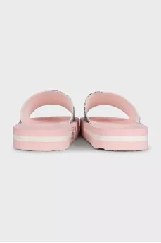 Pink printed flip-flops