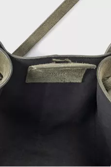 Green suede bag