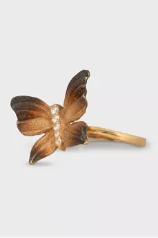 Комплект из золота из серьг, кольца и подвески