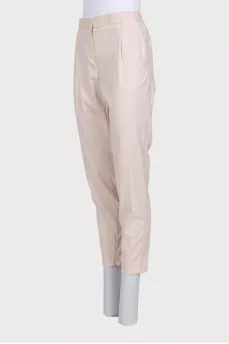 Tapered wool trousers with pockets
