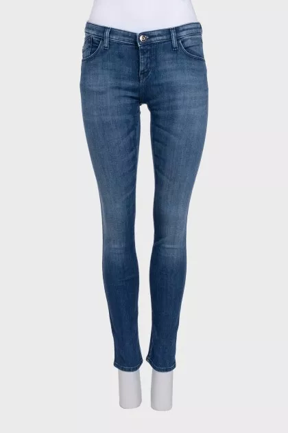 Джинси skinny fit синього кольору на низькій посадці