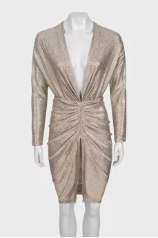 Fitted gold dress