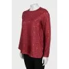 Loose long-sleeved blouse with signature print