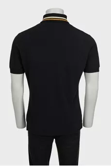 Men's black polo shirt with embroidered logo