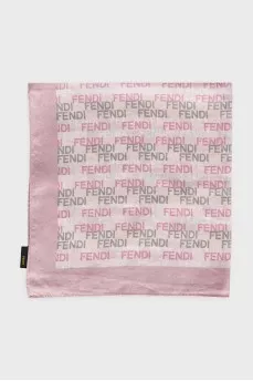 Pink scarf with signature print