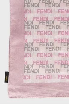 Pink scarf with signature print
