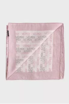 Pink scarf with signature print