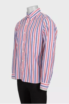 Men's red and blue striped shirt