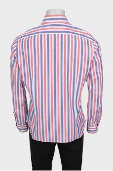 Men's red and blue striped shirt