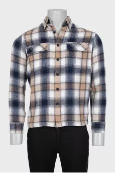 Men's checkered shirt with patch pockets