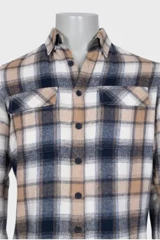 Men's checkered shirt with patch pockets