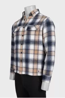 Men's checkered shirt with patch pockets