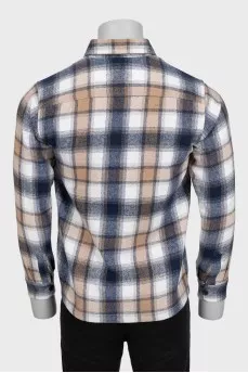 Men's checkered shirt with patch pockets