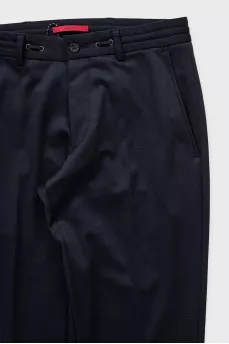 Men's blue trousers with ties