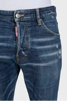 Men's mid-rise jeans with a ripped effect