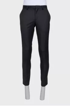 Men's straight black wool suit