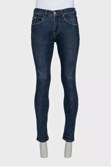 Men's blue mid-rise jeans