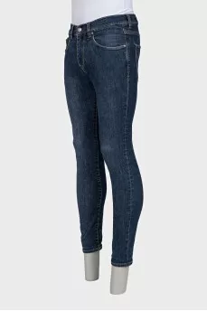 Men's blue mid-rise jeans
