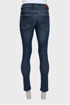 Men's blue mid-rise jeans