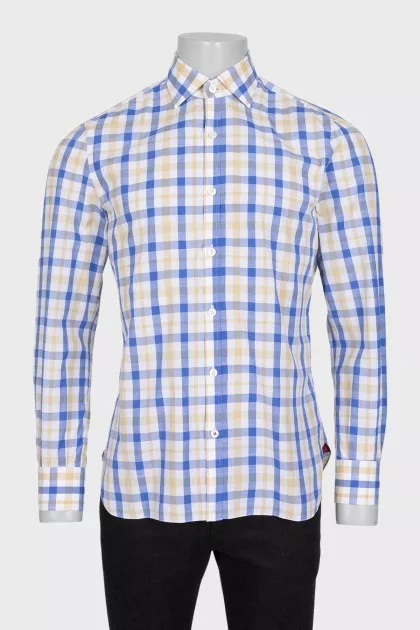 Men's multicolored checkered shirt