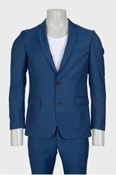 Men's blue suit with straight trousers