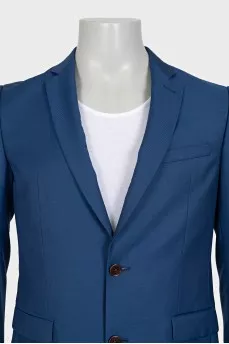 Men's blue suit with straight trousers