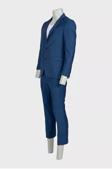 Men's blue suit with straight trousers