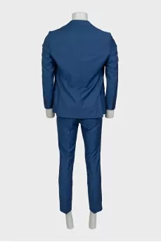 Men's blue suit with straight trousers