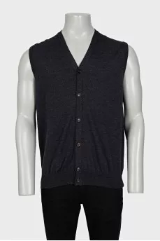 Men's gray wool vest