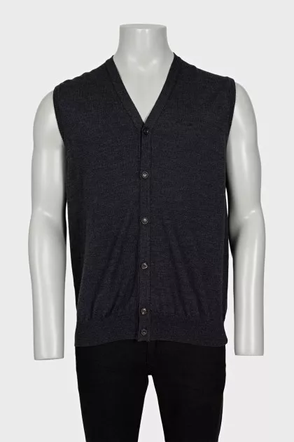 Men's gray wool vest